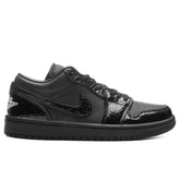 Women's 1 Low SE - Black/Black/White/Metallic Silver