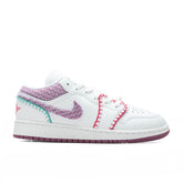 1 Low SE (GS) - White/Light Bordeaux/Rush Pink