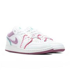 1 Low SE (GS) - White/Light Bordeaux/Rush Pink