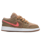 1 Low (GS) - DK Driftwood/Racer Blue/Pink Salt