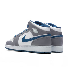 1 Mid (GS) - Cement Grey/White/True Blue