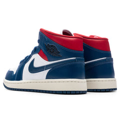 Women's 1 Mid - White/French Blue/Gym Red