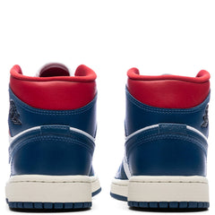Women's 1 Mid - White/French Blue/Gym Red
