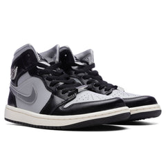 Women's 1 Mid SE - Black/Metallic Silver/Light Smoke Grey