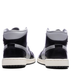 Women's 1 Mid SE - Black/Metallic Silver/Light Smoke Grey