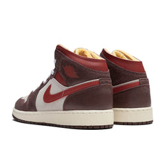 1 Mid SE (GS) - Coconut Milk/Varsity Red/Dark Pony