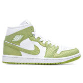 Women's 1 Mid SE - White/Vivid Green/White