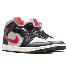Women's 1 Mid - Black/Gym Red/College Grey
