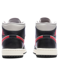 Women's 1 Mid - Black/Gym Red/College Grey