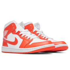 Women's 1 Mid - White/Habanero Red/White
