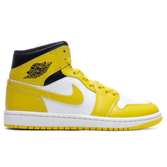 Women's 1 Mid - White/Vivid Sulfur/Black