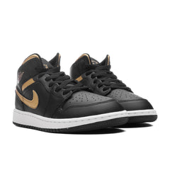 1 Mid (GS) - Black/Metallic Gold/White