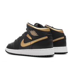 1 Mid (GS) - Black/Metallic Gold/White
