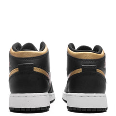 1 Mid (GS) - Black/Metallic Gold/White