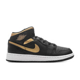 1 Mid (GS) - Black/Metallic Gold/White