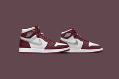 1 Retro High OG (GS) - Bordeaux/Metallic Silver/White