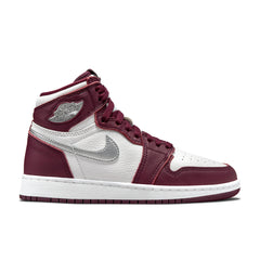 1 Retro High OG (GS) - Bordeaux/Metallic Silver/White