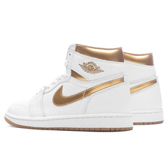 Women's 1 Retro High OG - White/Metallic Gold/Gum Light Brown