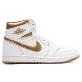 Women's 1 Retro High OG - White/Metallic Gold/Gum Light Brown