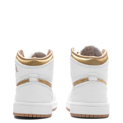 1 Retro High OG (PS) - White/Metallic Gold/Gum Light Brown
