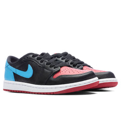 Women's 1 Retro Low OG - Black/Dark Powder Blue/Gym Red