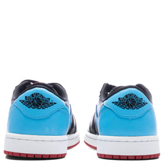 Women's 1 Retro Low OG - Black/Dark Powder Blue/Gym Red