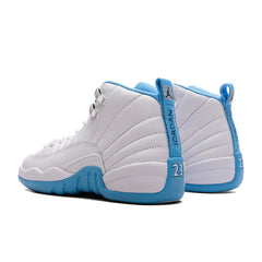 12 Retro 'Melo' (GS) - White/University Blue/Metallic Silver