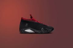 Women's 14 Retro Low 'Red Lipstick' - Black/Gym Red/Metallic Silver