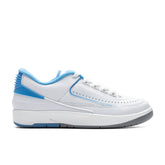 2 Retro Low (GS) - White/University Blue/Cement Grey