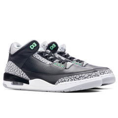 3 Retro 'Green Glow' - Black/Green Glow/Wolf Grey