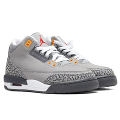 3 Retro (GS) "Cool Grey" - Silver/Sport Red