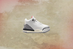 3 Retro (TD) White Cement Reimagined - Summit White/Fire Red