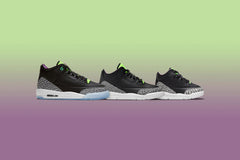 3 Retro SE (PS) 'Electric Green' - Black/Violet Shock