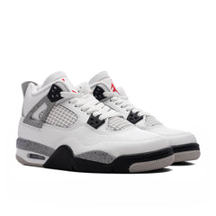 4 Retro OG 'White Cement' (GS) - Summit White/Fire Red/Cement Grey/Black