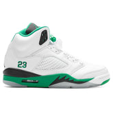 Women's 5 Retro - White/Lucky Green/Ice Blue