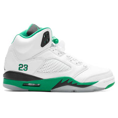 Women's 5 Retro - White/Lucky Green/Ice Blue