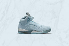 Women's 5 Retro "Bluebird"- Ice/Blue Graphite