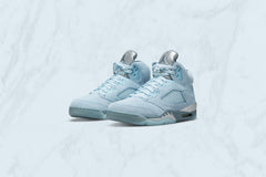 Women's 5 Retro "Bluebird"- Ice/Blue Graphite