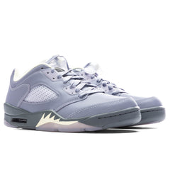 Women's 5 Retro Low - Indigo Haze/Fire Red/Metallic Silver