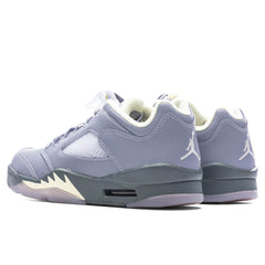 Women's 5 Retro Low - Indigo Haze/Fire Red/Metallic Silver