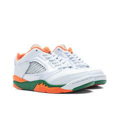5 Retro Low (PS) - Football Grey/Brilliant Orange/Pine Green