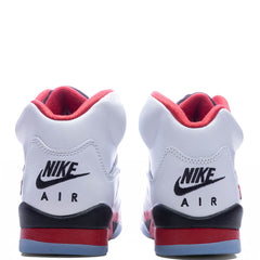 5 Retro OG Fire Red 'Black Tongue' (GS) - White/Fire Red/Black