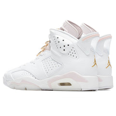 Women's 6 Retro 'Gold Hoops' - White/Metallic Gold