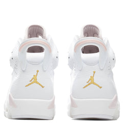 Women's 6 Retro 'Gold Hoops' - White/Metallic Gold