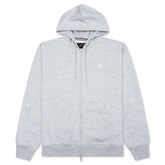 Brooklyn Fleece Full-Zip Hoodie - Grey Heather/White