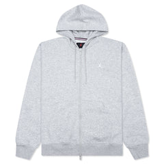 Brooklyn Fleece Full-Zip Hoodie - Grey Heather/White