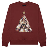 Brooklyn Fleece Holiday Crewneck - Redstone/Black