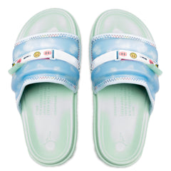 J Balvin x Super Play SP Sandals - Celestine Blue/White/Enamel Green