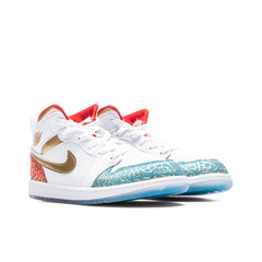 1 Mid (PS) - White/Metallic Gold/University Red