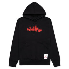 AJ4 FLC Pullover Hoodie - Black/University Red